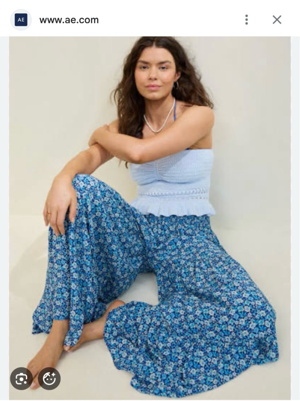 Aerie Party Pants - Blue Floral